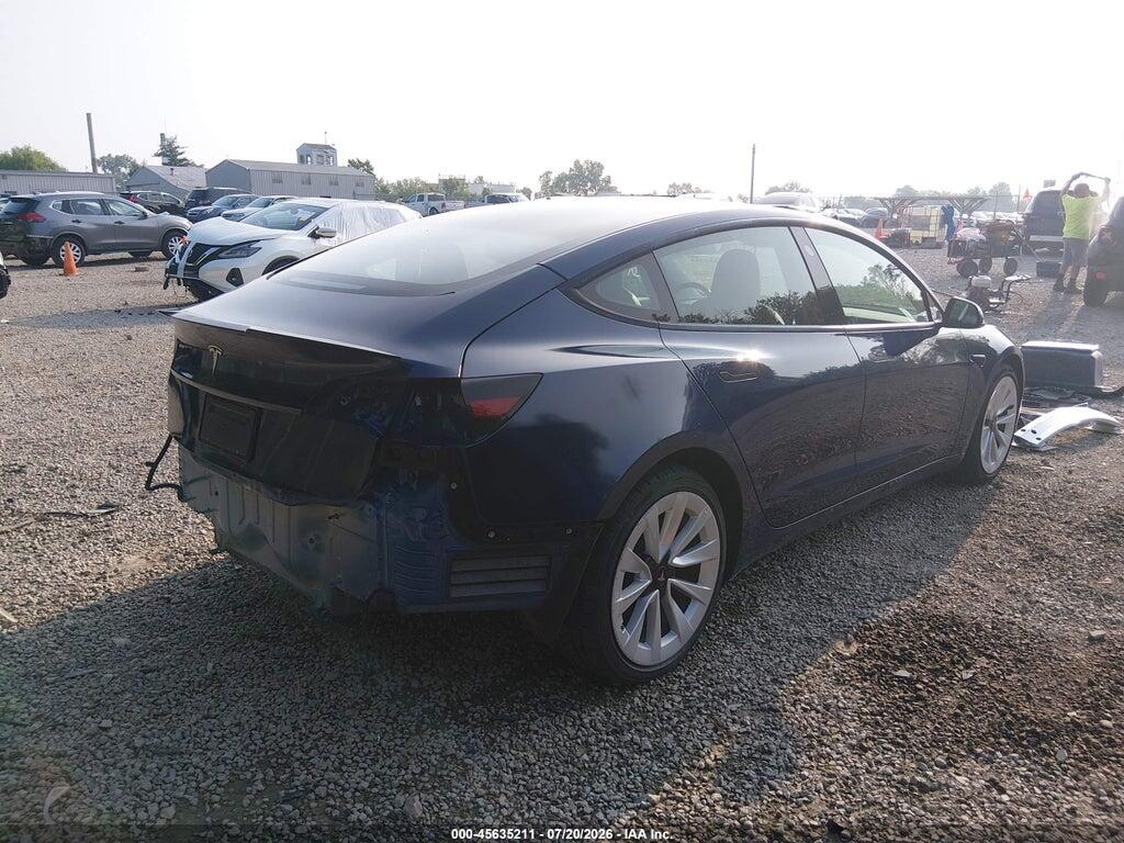 5YJ3E1EB4NF187086 2022 TESLA MODEL 3 photo no. 4