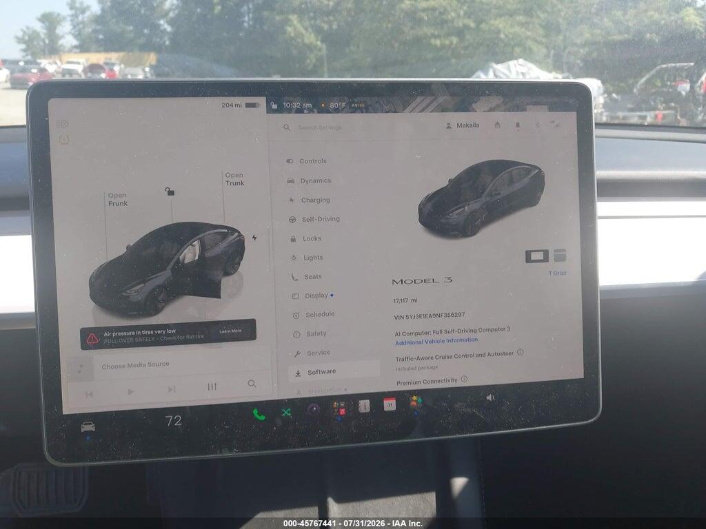 5YJ3E1EA9NF356297 2022 TESLA MODEL 3 photo no. 7