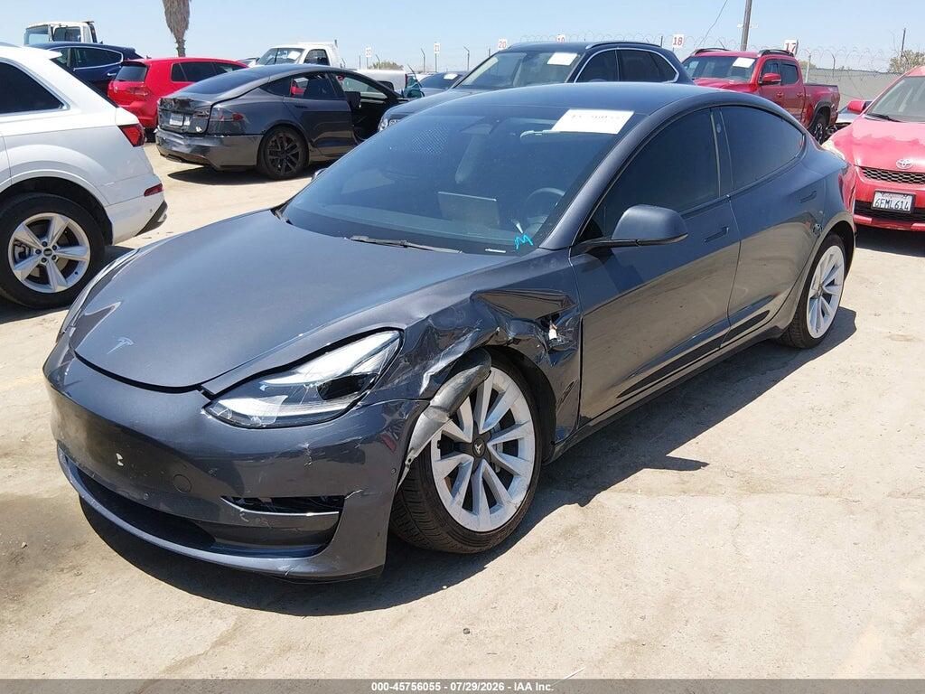 5YJ3E1EA1NF373840 2022 TESLA MODEL 3 photo no. 2