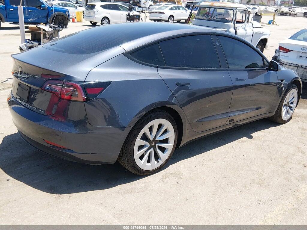 5YJ3E1EA1NF373840 2022 TESLA MODEL 3 photo no. 4