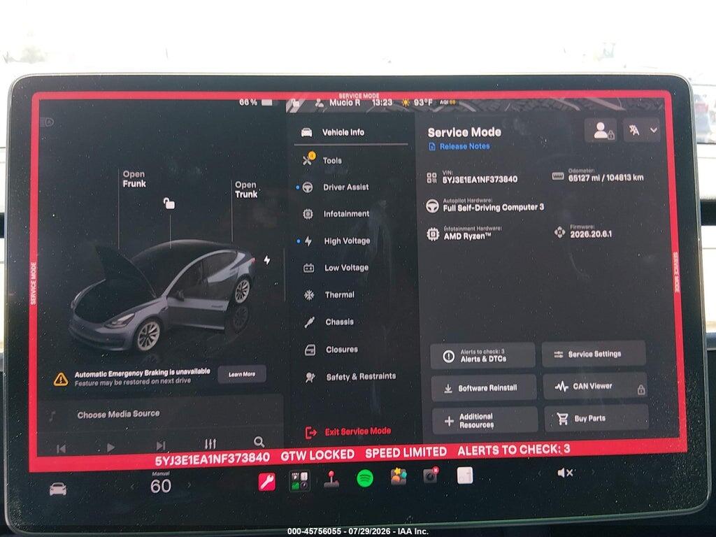 5YJ3E1EA1NF373840 2022 TESLA MODEL 3 photo no. 7