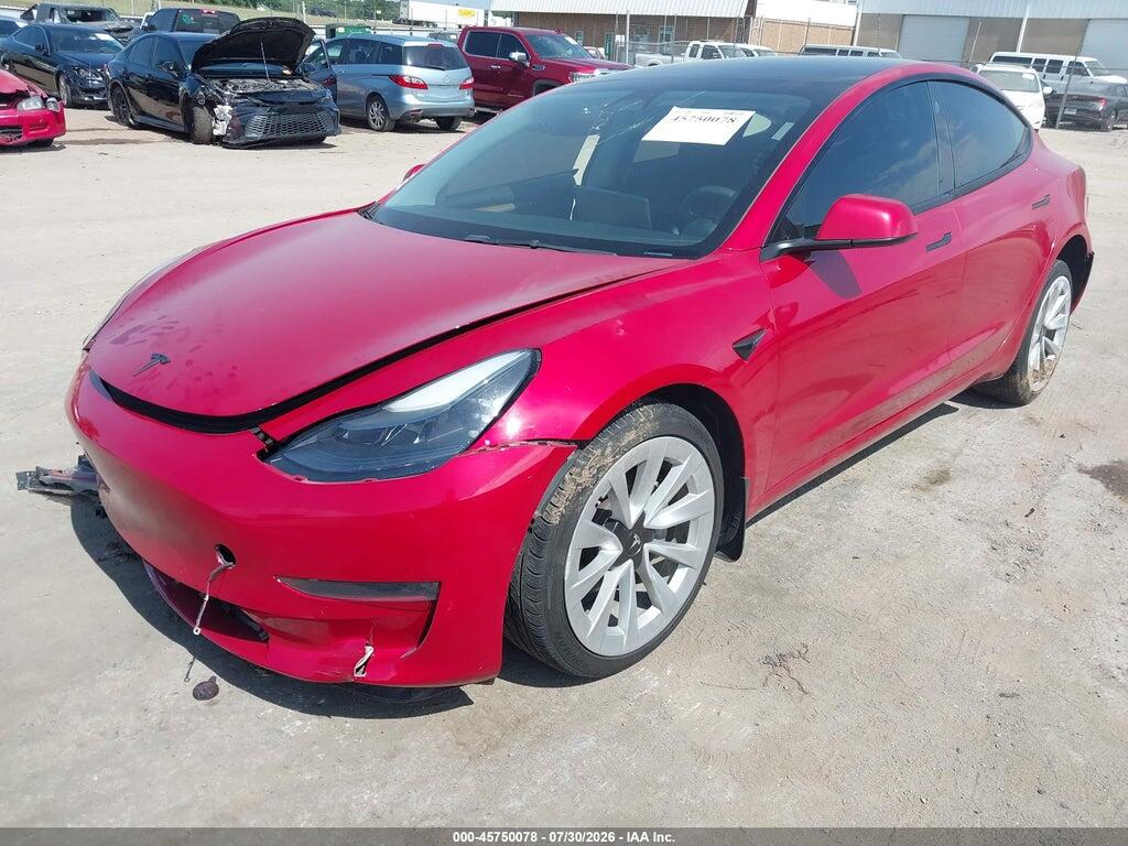 5YJ3E1EA8NF286971 2022 TESLA MODEL 3 photo no. 2