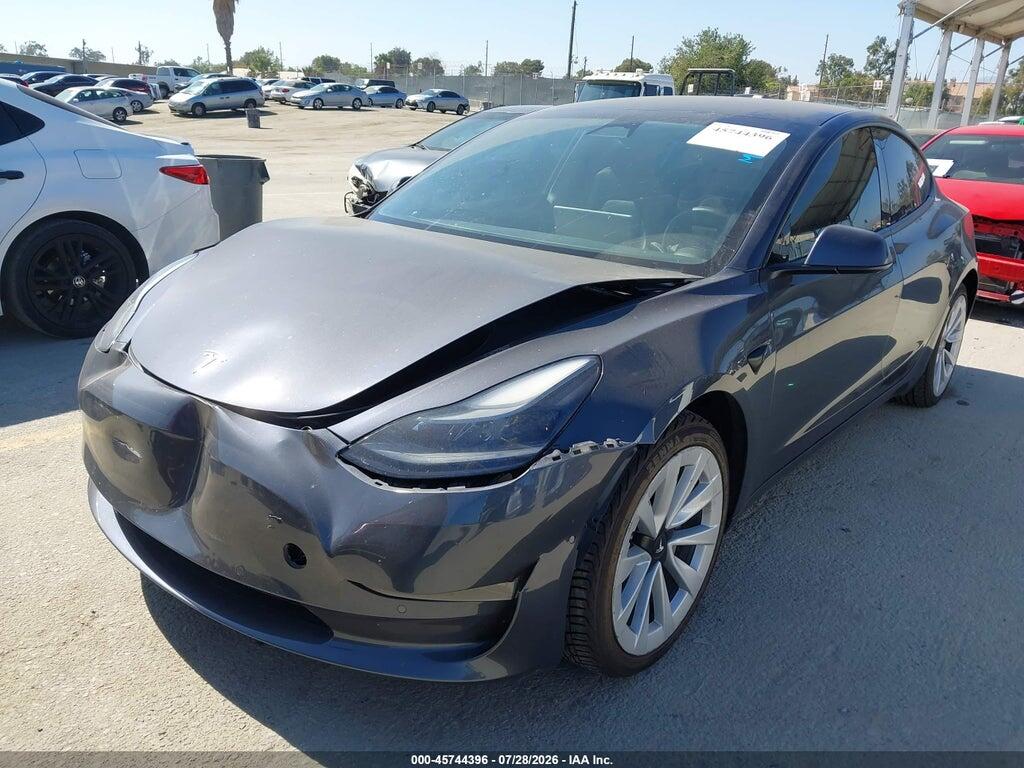 5YJ3E1EA4NF360662 2022 TESLA MODEL 3 photo no. 2