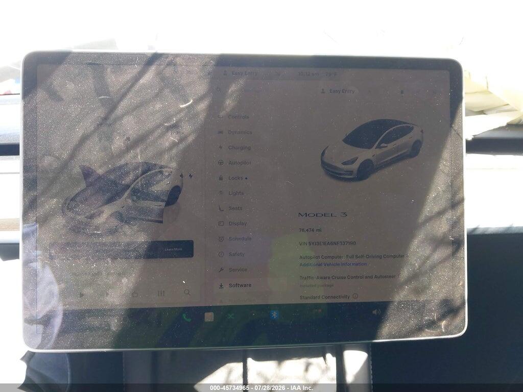5YJ3E1EA6NF337190 2022 TESLA MODEL 3 photo no. 7