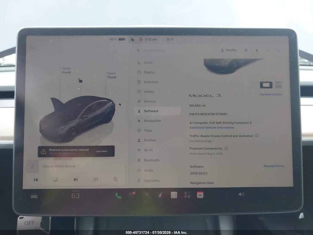 5YJ3E1EA7NF370683 2022 TESLA MODEL 3 photo no. 7