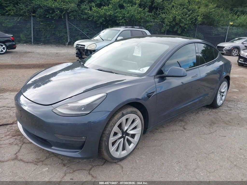 5YJ3E1EB5NF339456 2022 TESLA MODEL 3 photo no. 2
