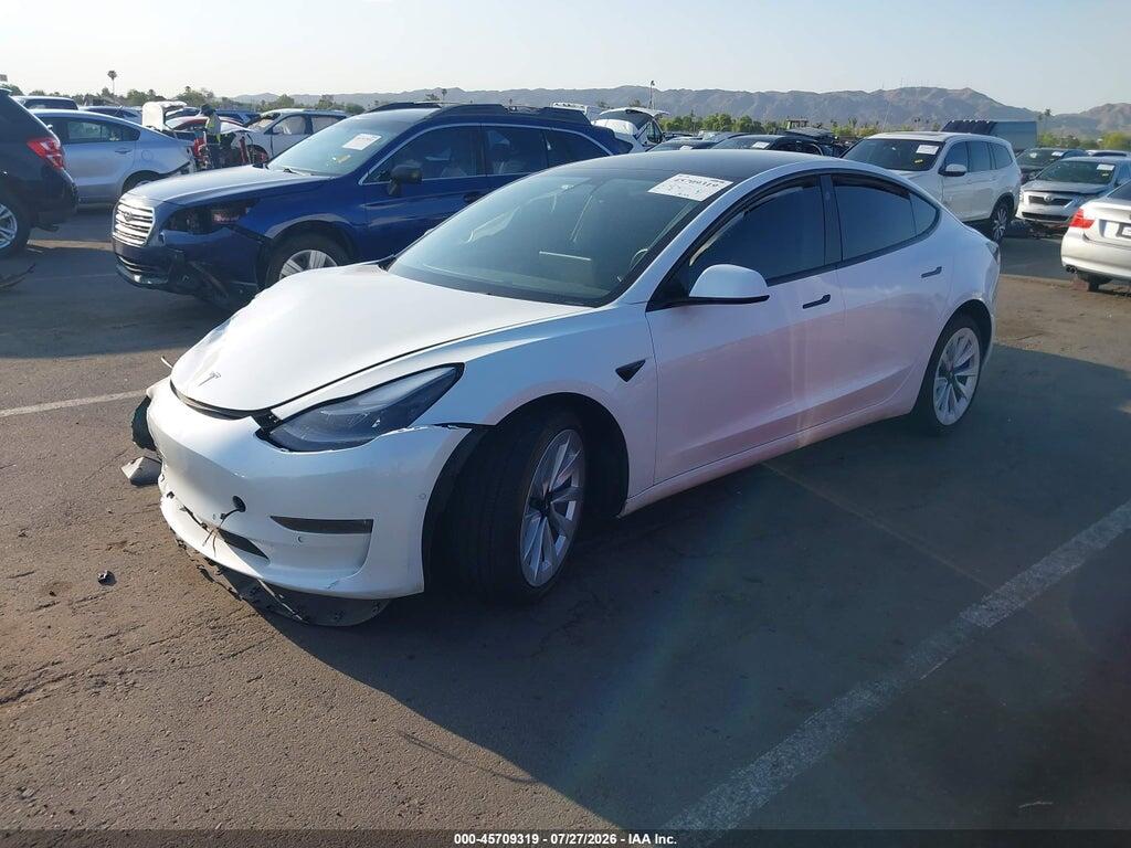 5YJ3E1EB7NF124581 2022 TESLA MODEL 3 photo no. 2