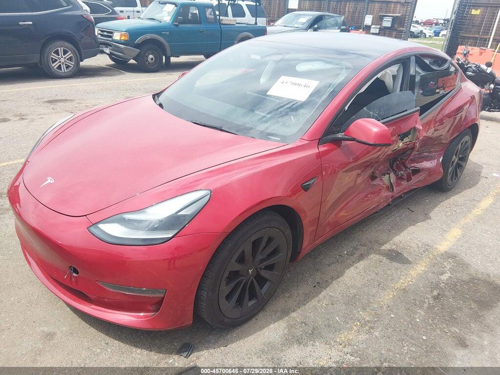 5YJ3E1EB7NF131899 2022 TESLA MODEL 3 photo no. 2