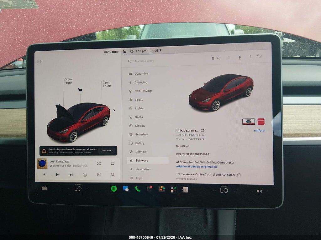5YJ3E1EB7NF131899 2022 TESLA MODEL 3 photo no. 7