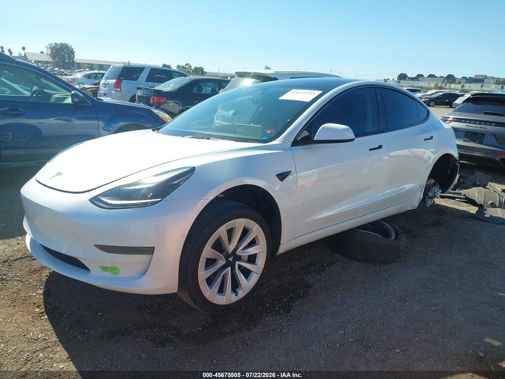 5YJ3E1EA2NF357419 2022 TESLA MODEL 3 photo no. 2