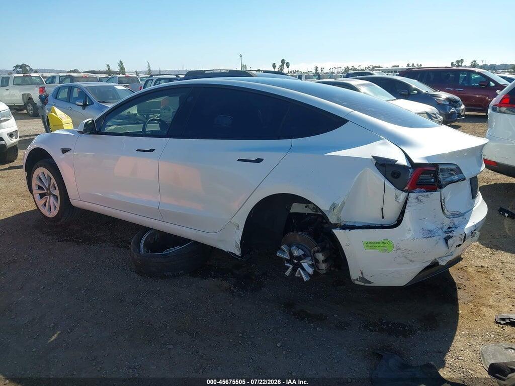 5YJ3E1EA2NF357419 2022 TESLA MODEL 3 photo no. 3