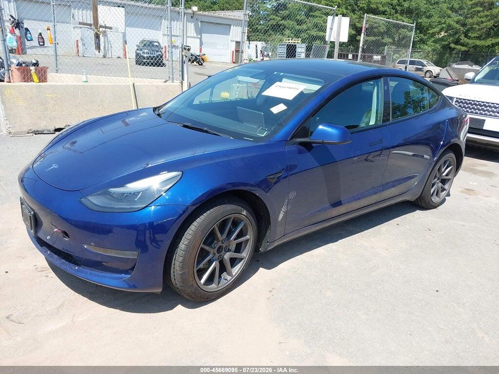 5YJ3E1EA1NF331474 2022 TESLA MODEL 3 photo no. 2
