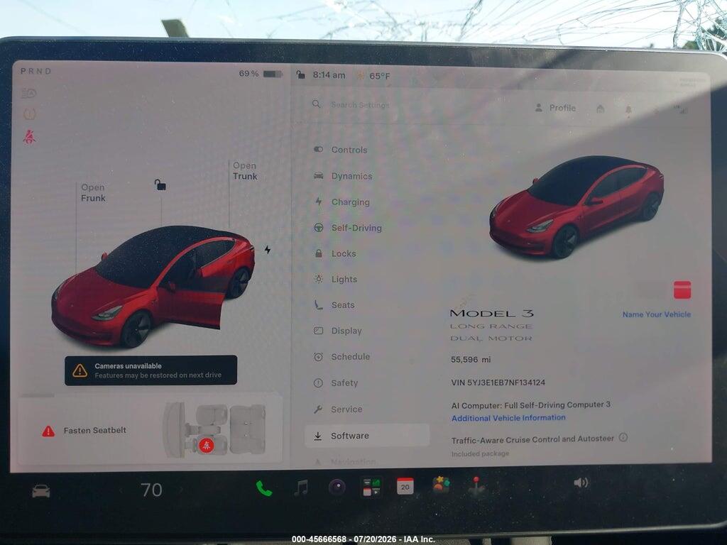 5YJ3E1EB7NF134124 2022 TESLA MODEL 3 photo no. 7