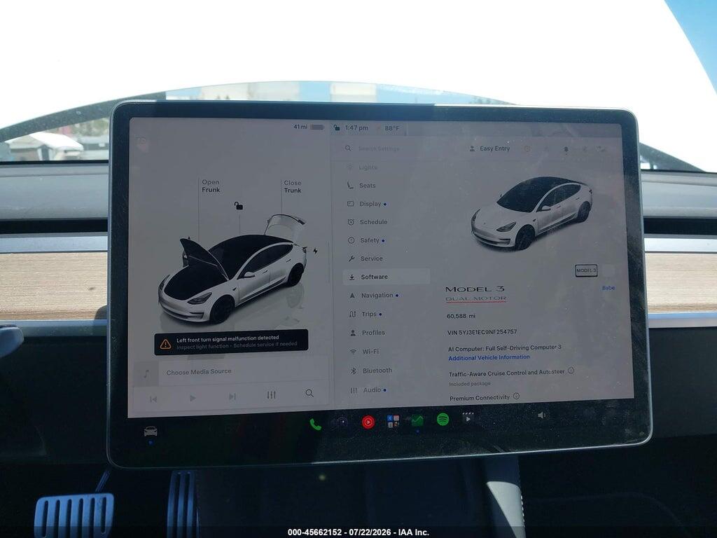 5YJ3E1EC9NF254757 2022 TESLA MODEL 3 photo no. 7