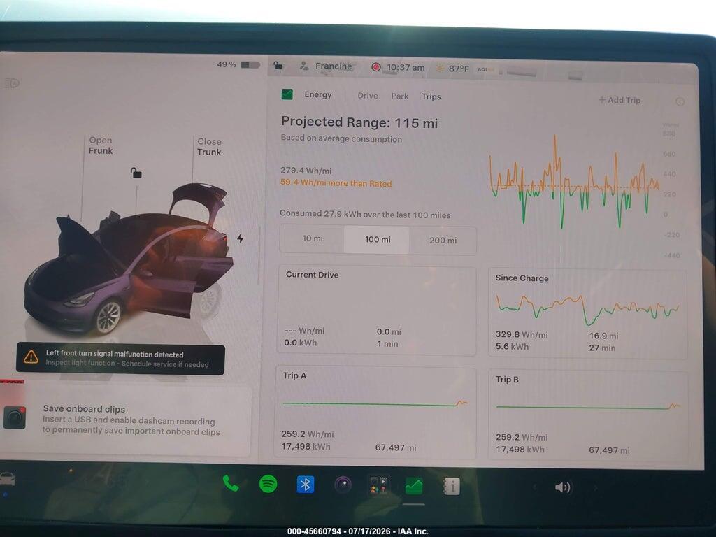 5YJ3E1EB3NF166570 2022 TESLA MODEL 3 photo no. 7