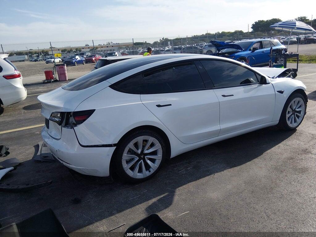 5YJ3E1EA9NF324417 2022 TESLA MODEL 3 photo no. 4