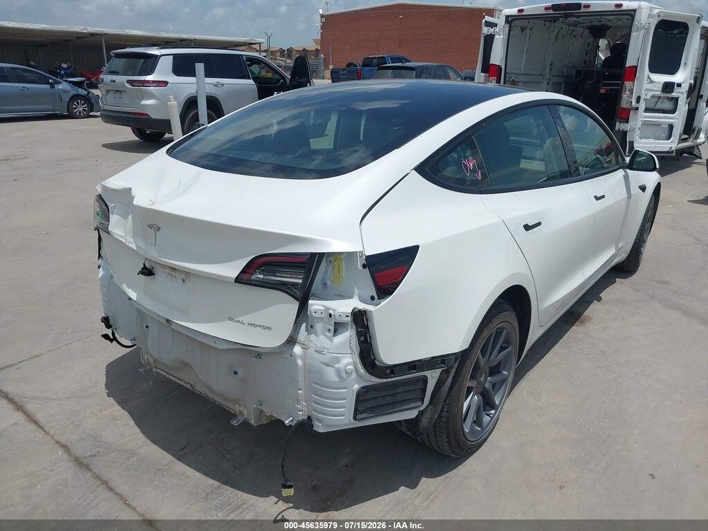 5YJ3E1EB3NF134668 2022 TESLA MODEL 3 photo no. 4