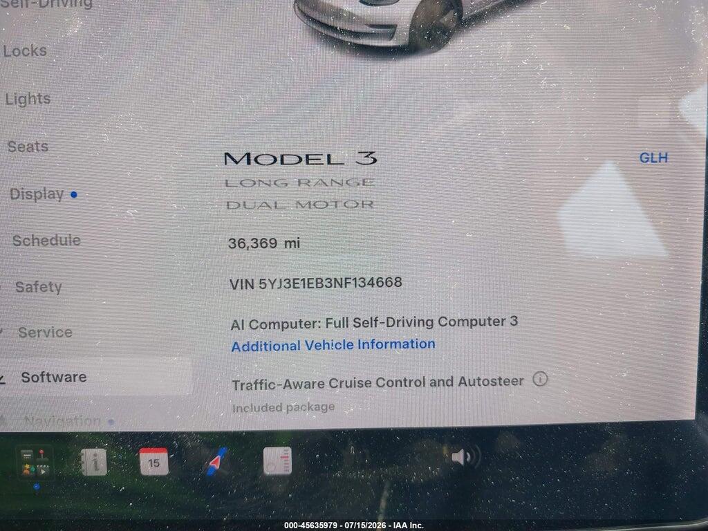 5YJ3E1EB3NF134668 2022 TESLA MODEL 3 photo no. 7