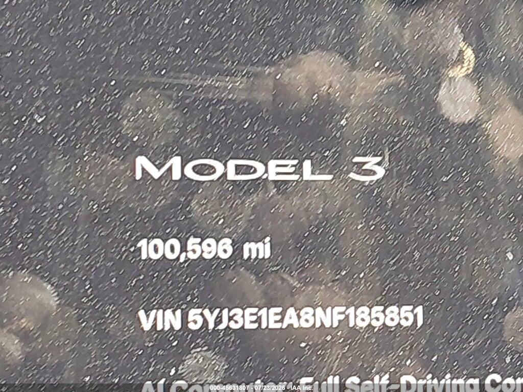 5YJ3E1EA8NF185851 2022 TESLA MODEL 3 photo no. 7