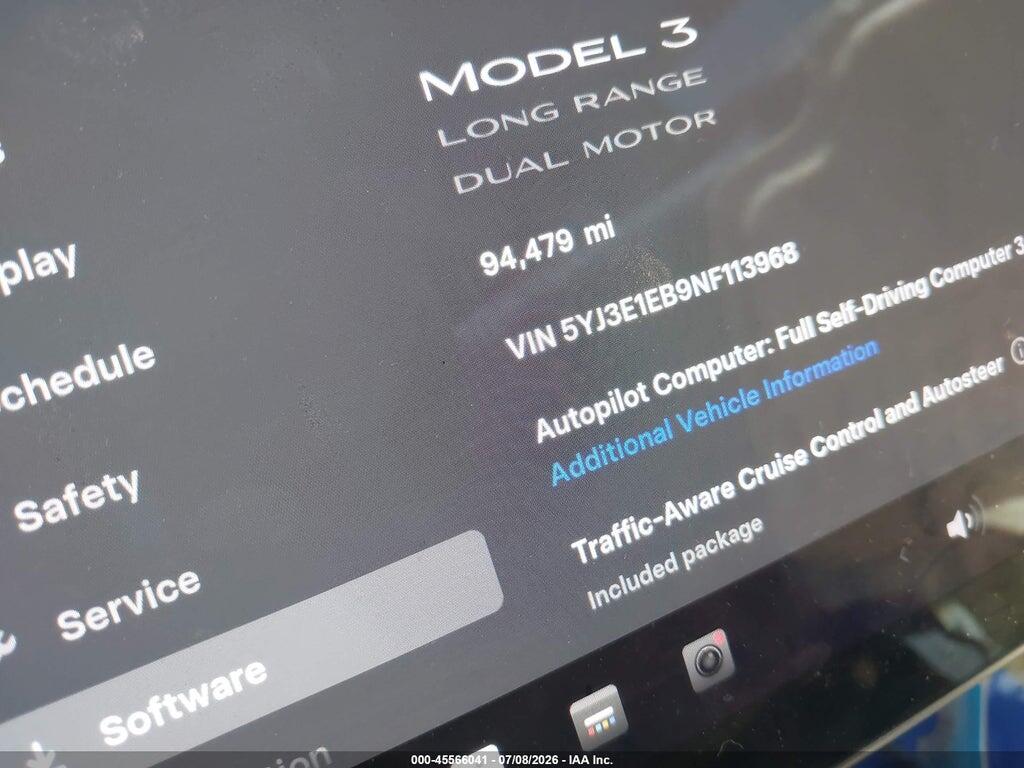 5YJ3E1EB9NF113968 2022 TESLA MODEL 3 photo no. 7