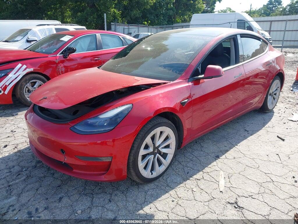 5YJ3E1EA5NF289584 2022 TESLA MODEL 3 photo no. 2