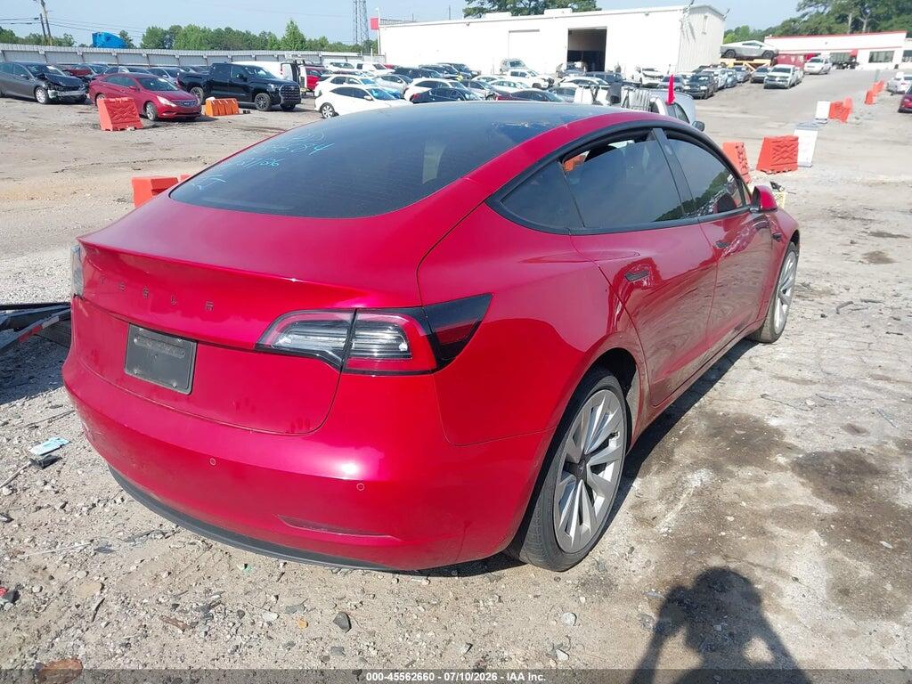 5YJ3E1EA5NF289584 2022 TESLA MODEL 3 photo no. 4