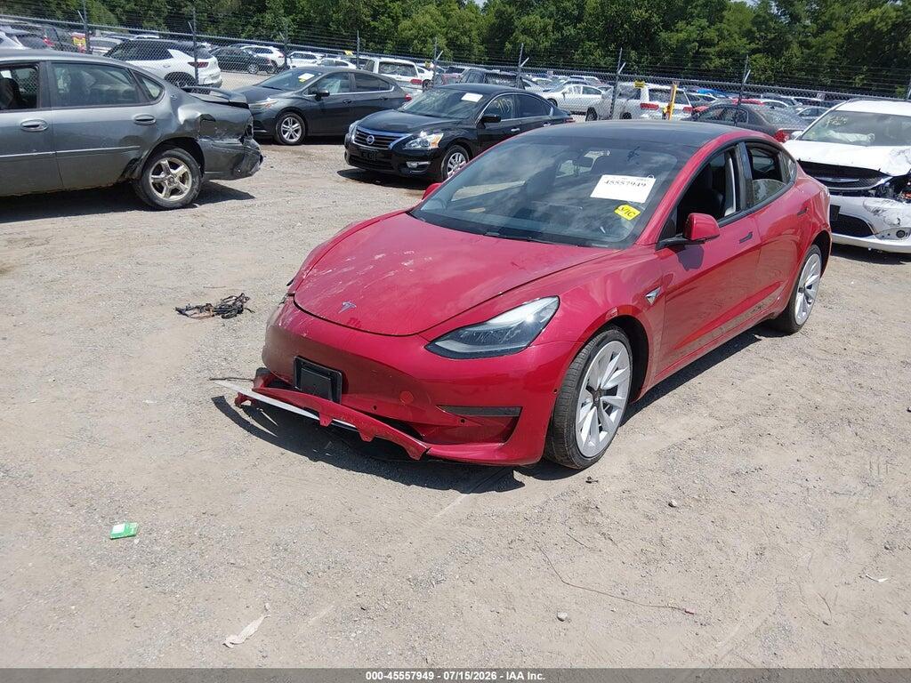 5YJ3E1EB4NF187976 2022 TESLA MODEL 3 photo no. 2