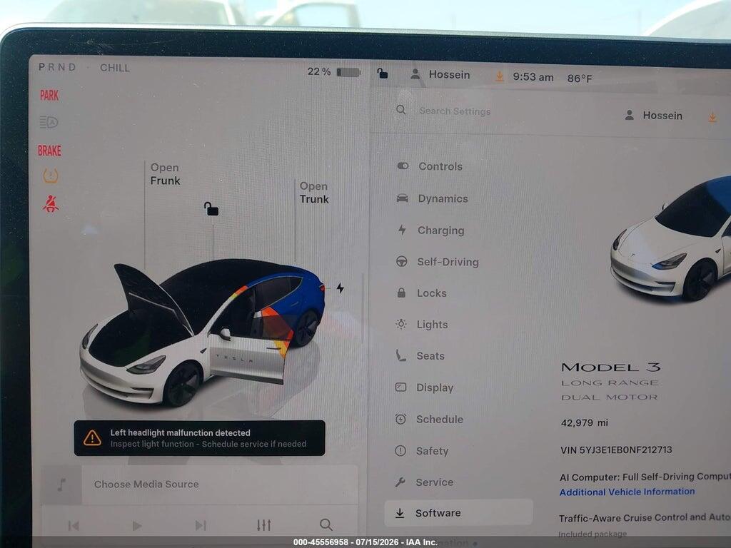 5YJ3E1EB0NF212713 2022 TESLA MODEL 3 photo no. 7