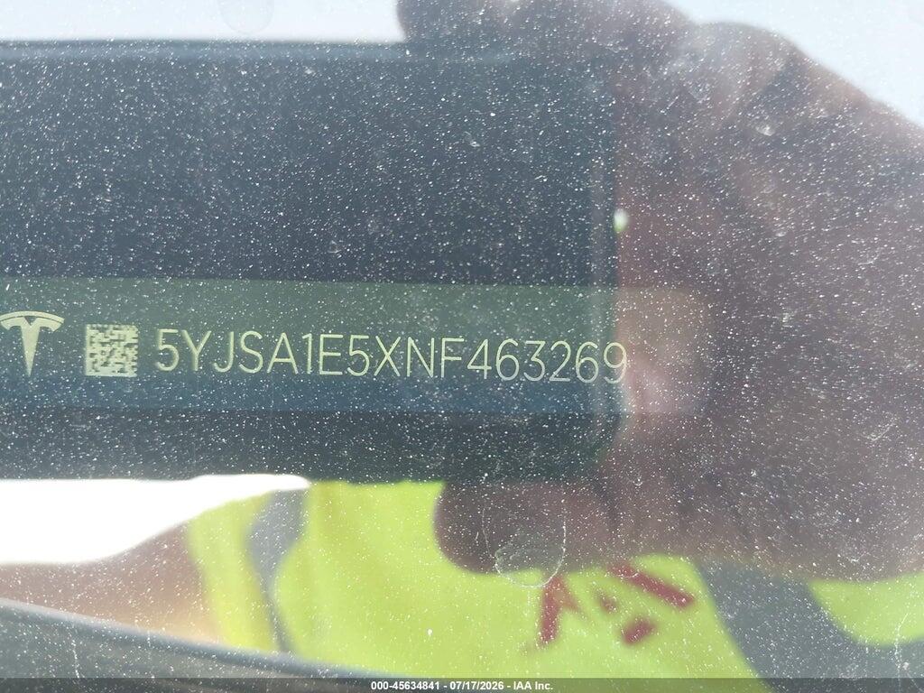5YJSA1E5XNF463269 2022 TESLA MODEL S photo no. 9