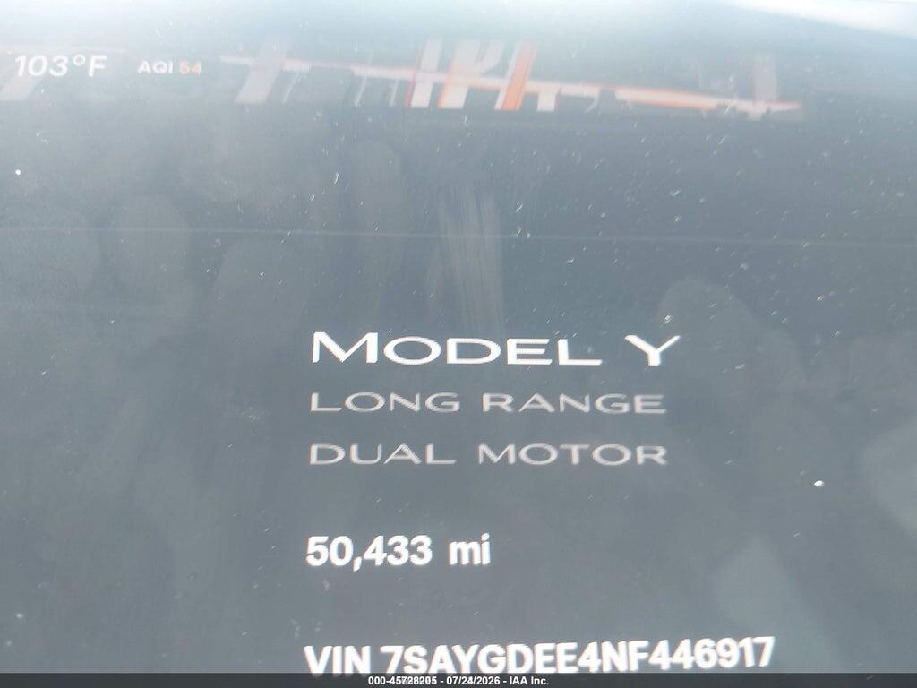 7SAYGDEE4NF446917 2022 TESLA MODEL Y photo no. 7