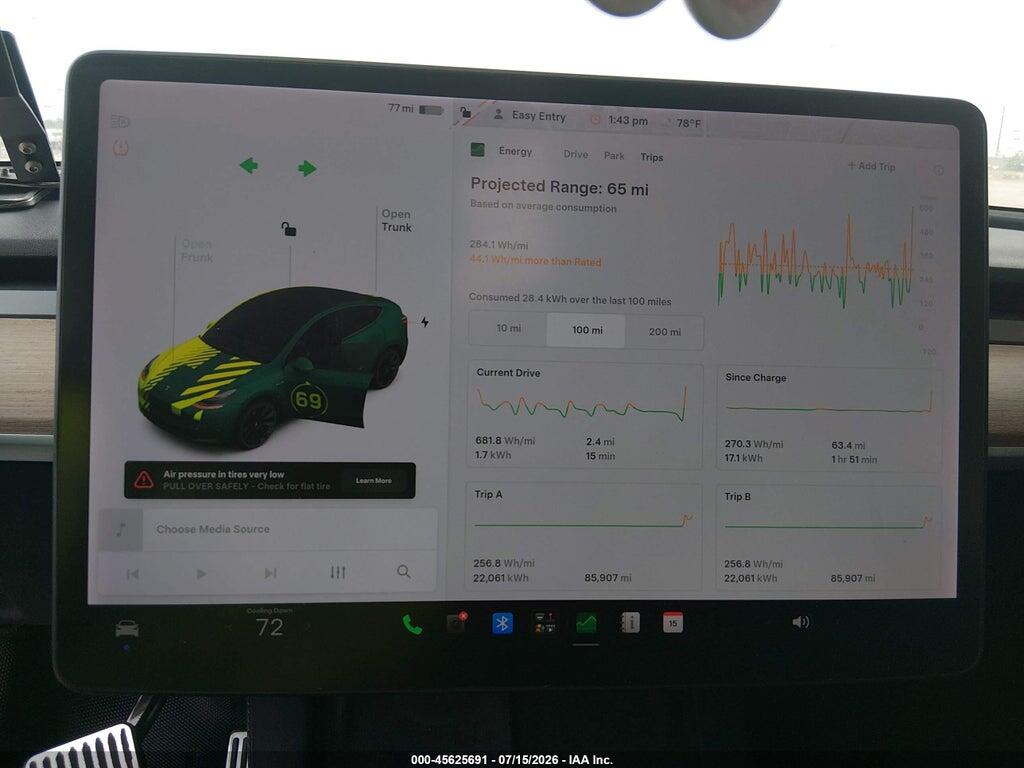 7SAYGDEE5NF335745 2022 TESLA MODEL Y photo no. 7