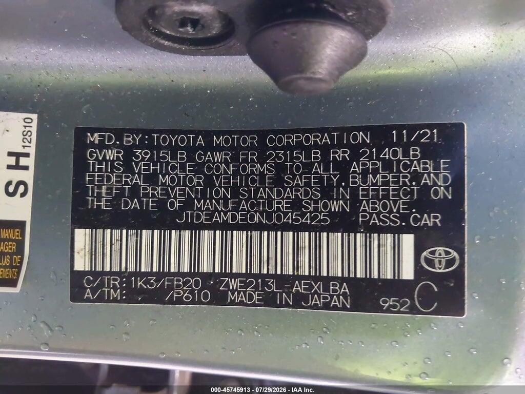 JTDEAMDE0NJ045425 2022 TOYOTA COROLLA photo no. 9