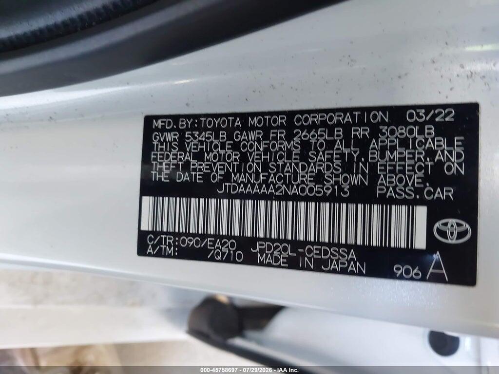 JTDAAAAA2NA005913 2022 TOYOTA MIRAI photo no. 9