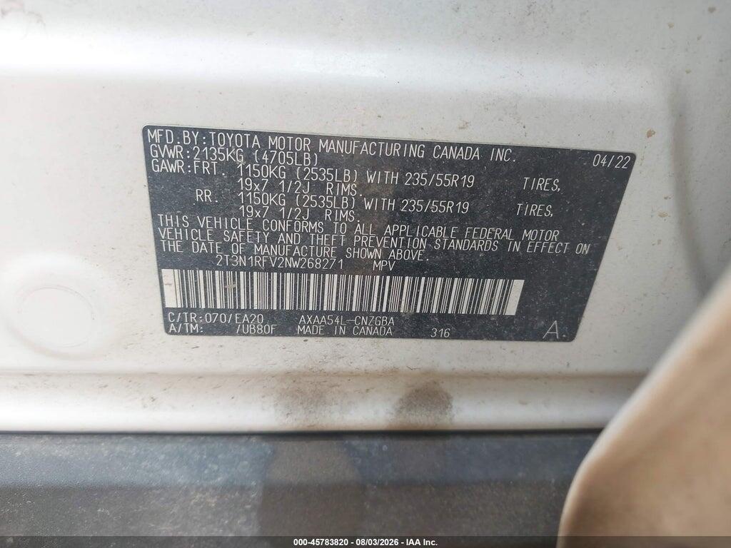 2T3N1RFV2NW268271 2022 TOYOTA RAV4 photo no. 9