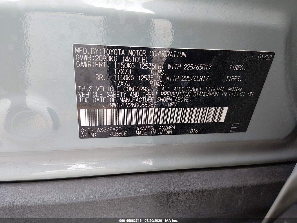 JTMW1RFV2ND088967 2022 TOYOTA RAV4 photo no. 9