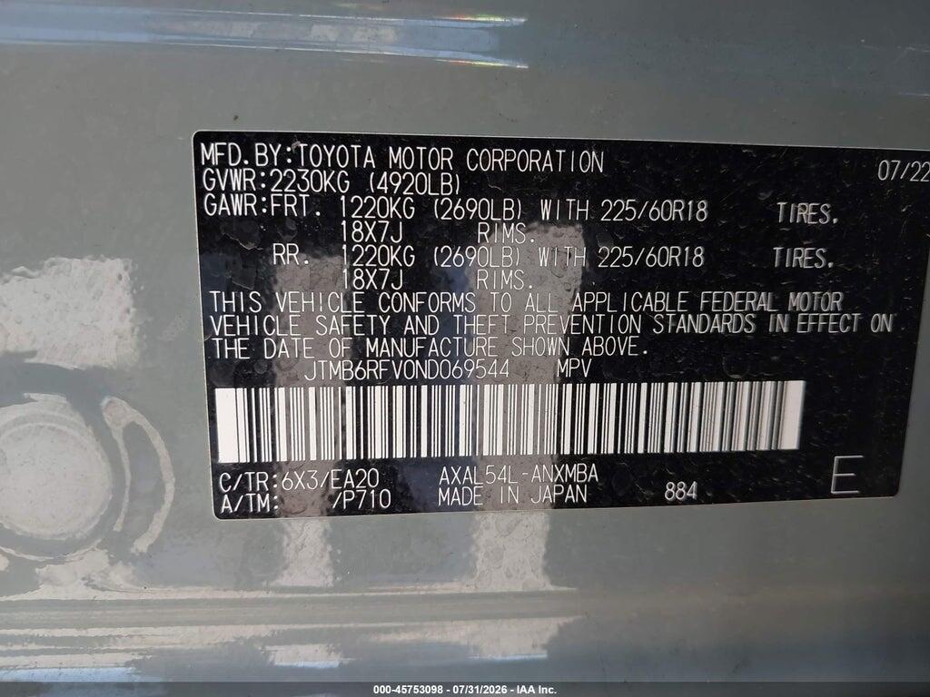 JTMB6RFV0ND069544 2022 TOYOTA RAV4 HYBRID photo no. 9