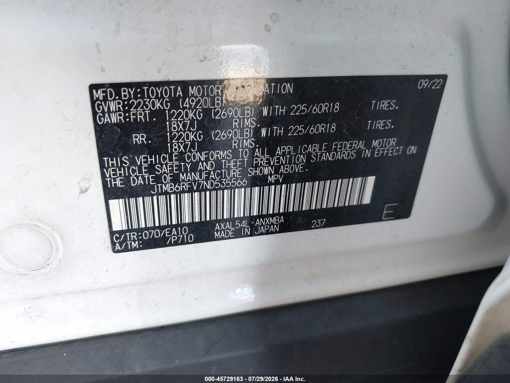 JTMB6RFV7ND535566 2022 TOYOTA RAV4 HYBRID photo no. 9