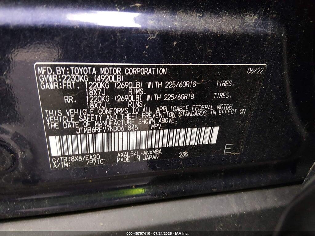 JTMB6RFV7ND061845 2022 TOYOTA RAV4 HYBRID photo no. 9