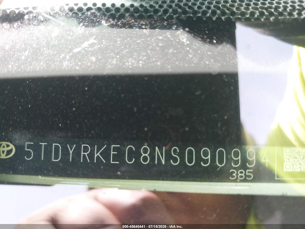 5TDYRKEC8NS090994 2022 TOYOTA SIENNA photo no. 9