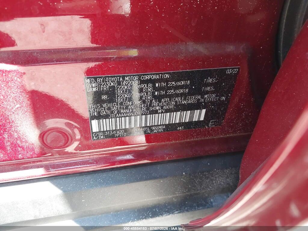 JTEAAAAH6NJ097973 2022 TOYOTA VENZA photo no. 9