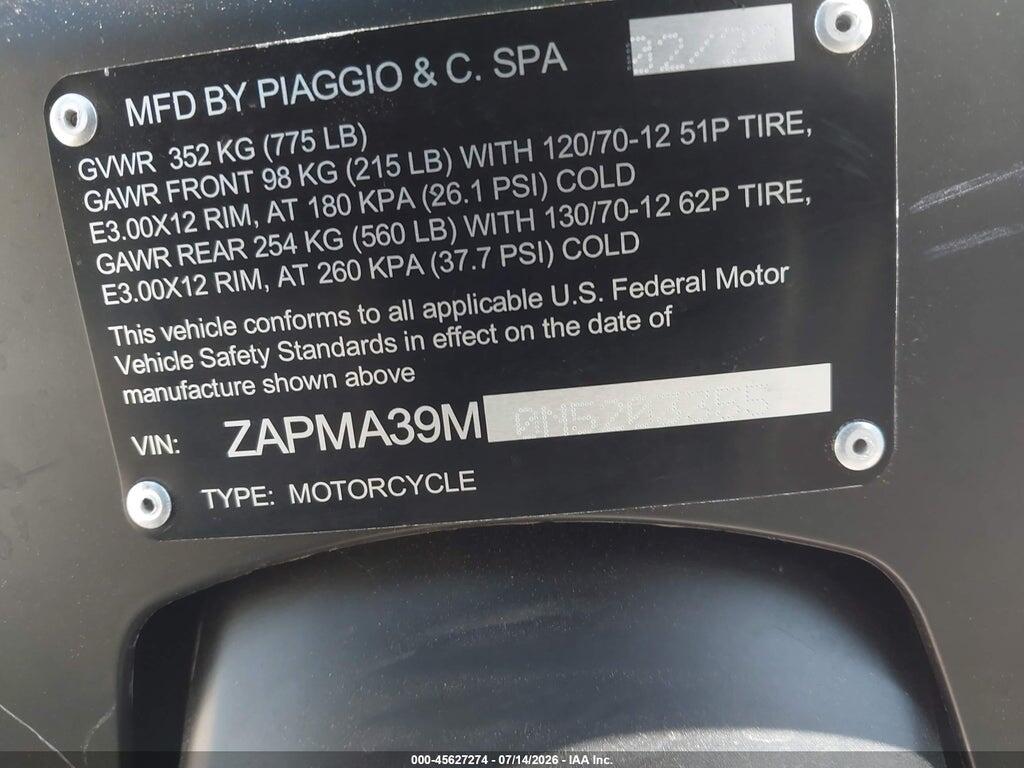 ZAPMA39M0N5203355 2022 VESPA GTS 300 SUPER photo no. 10
