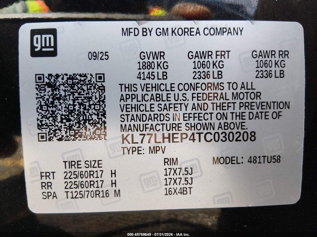 KL77LHEP4TC030208 2026 CHEVROLET TRAX photo no. 9