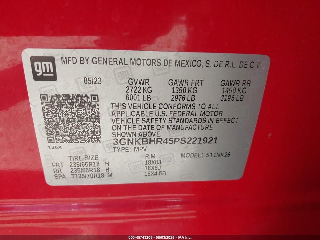 3GNKBHR45PS221921 2023 CHEVROLET BLAZER photo no. 9