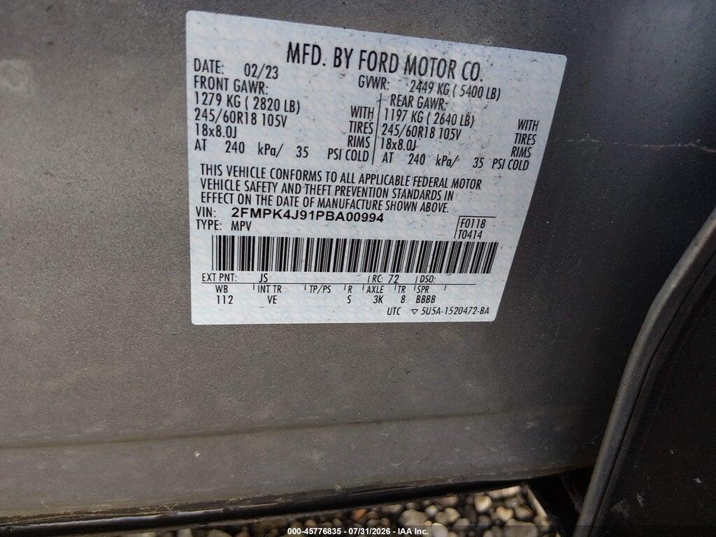 2FMPK4J91PBA00994 2023 FORD EDGE photo no. 9
