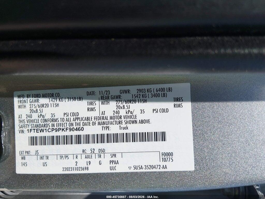 1FTEW1CP9PKF90460 2023 FORD F-150 photo no. 9