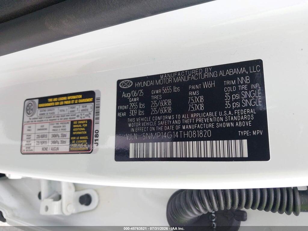 5NMP14G14TH081820 2026 HYUNDAI SANTA FE HYBRID photo no. 9