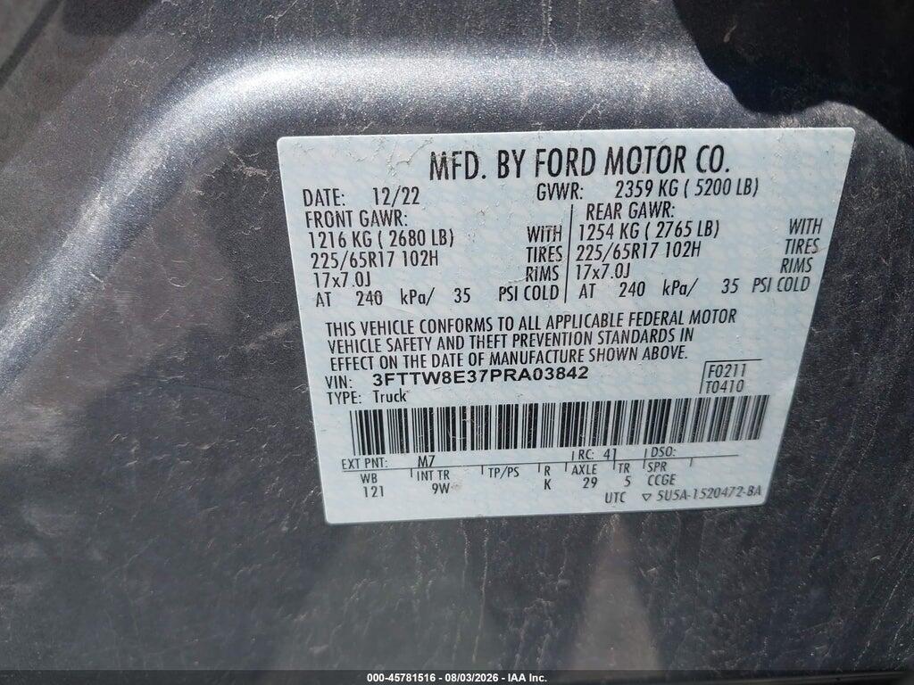 3FTTW8E37PRA03842 2023 FORD MAVERICK photo no. 9