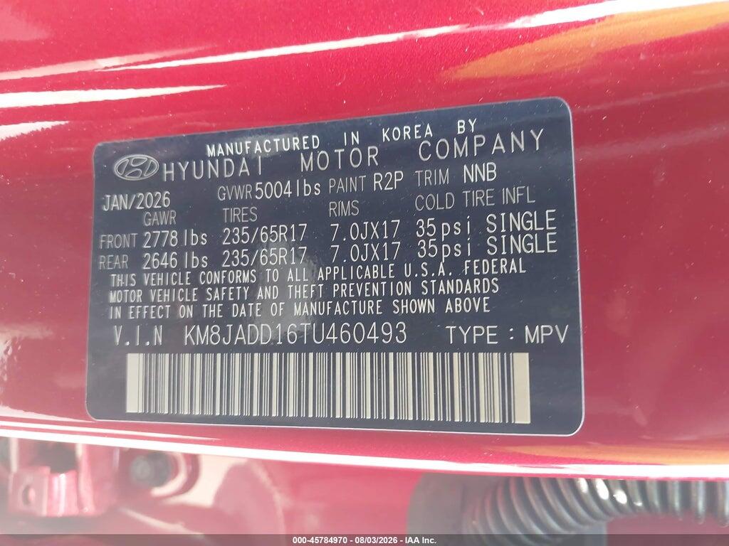 KM8JADD16TU460493 2026 HYUNDAI TUCSON HYBRID photo no. 9
