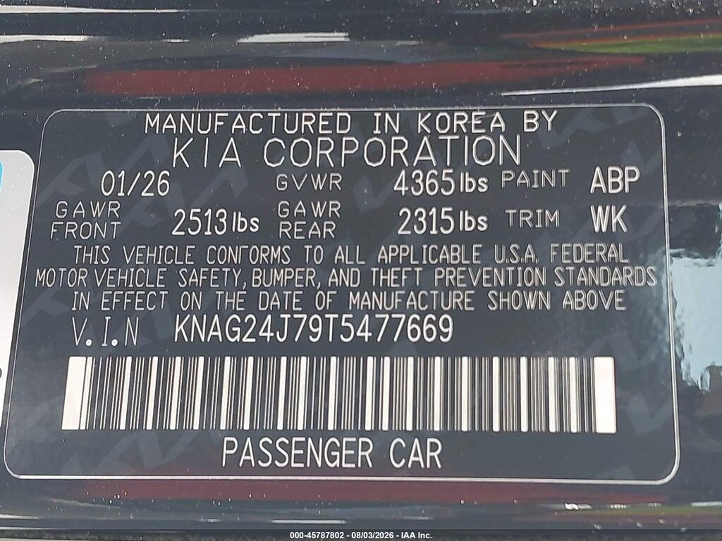 KNAG24J79T5477669 2026 KIA K5 photo no. 9