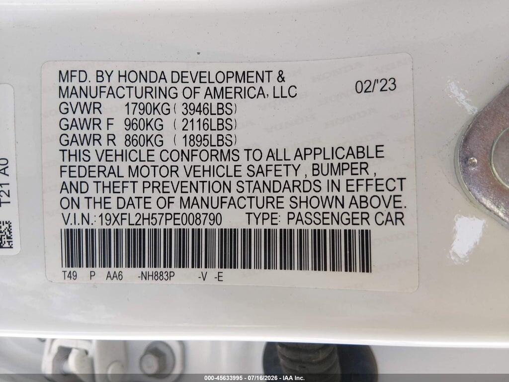 19XFL2H57PE008790 2023 HONDA CIVIC photo no. 9